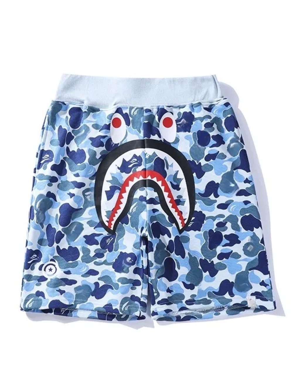 BAPE ABC Youth Large 12/13 Camo WGM Print Shark Sweatshorts